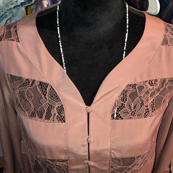 Mossimo Supply Co. Button front lace blouse - Picture 2 of 8